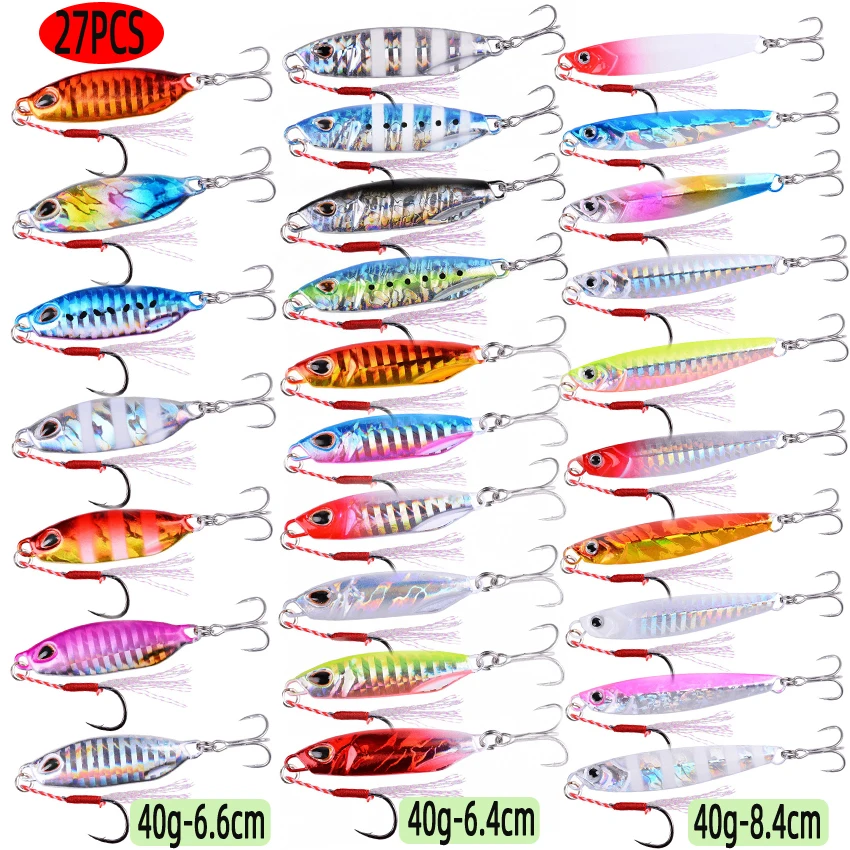Fishing Lure Spoon - 27PCS Mix Metal Jigs Fishing Lures